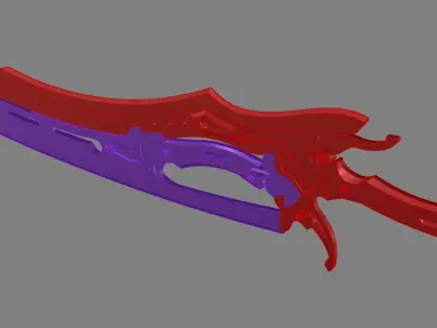 steampunk double folding sword  3D print model 3D print model