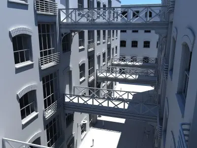 3D Building Alleyway 3D model