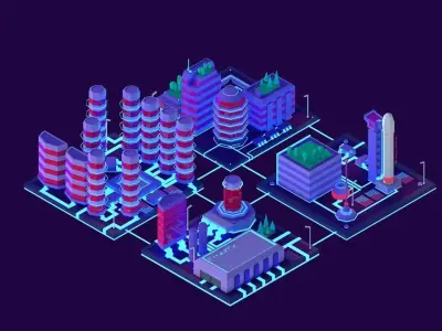 Cartoon Low Poly Sci-Fi Space City Pack Low-poly 3D model