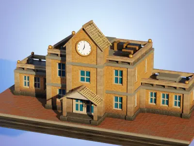 School Building Low-poly 3D model get