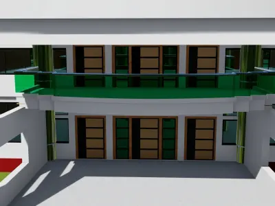 Building interior of with walls 3D model