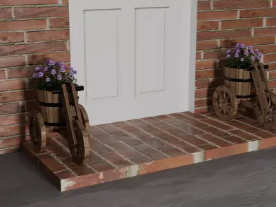 Tricycle Shaped Plant Stand or Flower Planter Low-poly 3D model