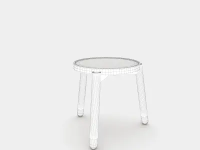 Solid wood side and coffee table 3D model