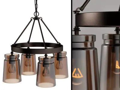 Golden Lighting Rubbed Bronze Chandelier 3D model