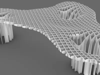 waffle architecture 3D model