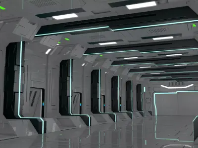 Sci Fi Interior Station  3D model