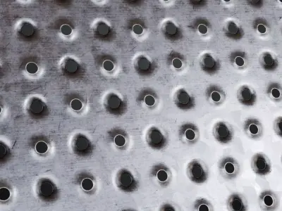 Brushed Steel Industrial Perforated Grill PBR Seamless Texture