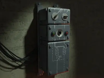 The electrical box - Game ready Low-poly 3D model