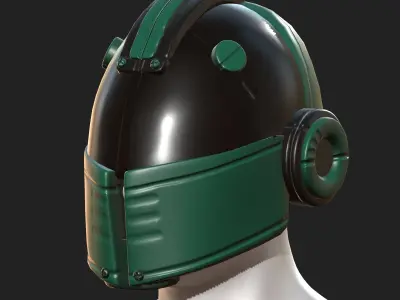 Helmet scifi military combat 3d model  Low-poly 3D model 2