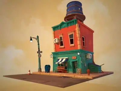 stylized house 3D model