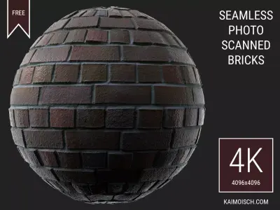 3D Scanned Seamless Bricks Texture