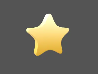 Star Emoji v2 001 Low-poly 3D model