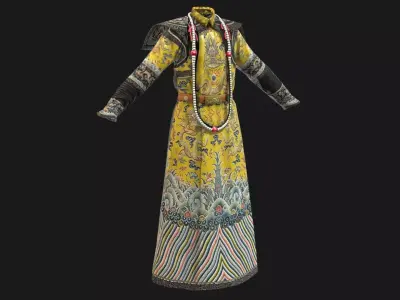 ancient chinese emperor emperor of qing dynasty Low-poly 3D model