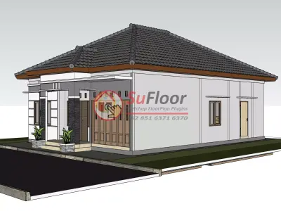House 9x12m code 563 - Sketchup 3D model 3D model 3D model