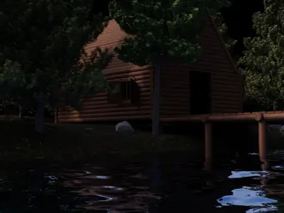 lake hut 3D model