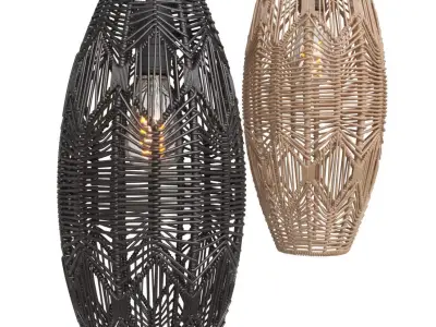 Ceiling Lamp Rattan - Tika Lace Shade 3D model