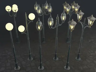 Street Lamps Collection 3D model