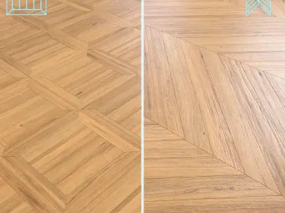 Parquet - Laminate - Wooden floor 2 in 1 Low-poly 3D model 43