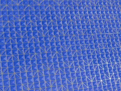 Modern Glossy Electric Blue Geometric Pyramid Tiles PBR Seamless Texture