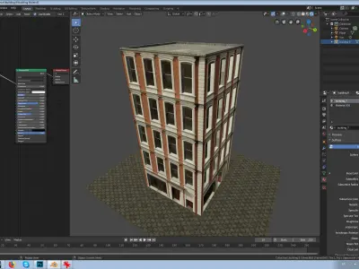 building 9 brick Low-poly 3D model