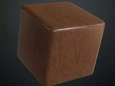Polished Dark Walnut Wood Surface PBR Texture