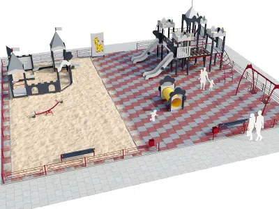 Playground childrens town 3D model
