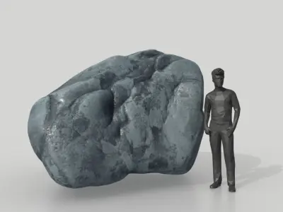 Low poly Simple Boulder Rock 230420 Low-poly 3D model