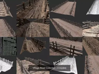 Village Road Collection 3D Model Pack
