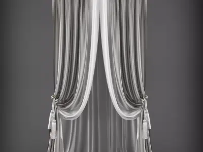 Curtain Low-poly 3D model 119