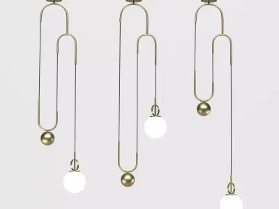 Lamp 1 modern brass pendant light 3D model