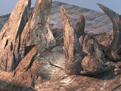 Persian desert Empress cliff  3D model