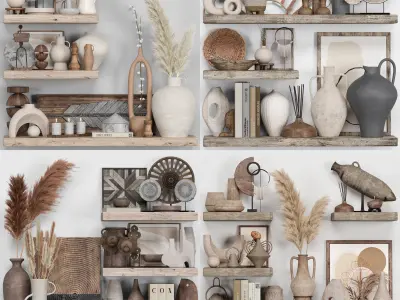 Decorative Set Rustic style - collection 01 3D Model Pack