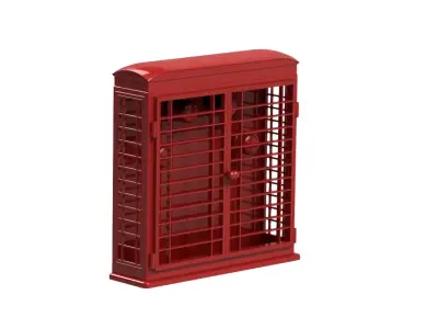 Key Holder - Red Phone Booth 3D print model 3D print model