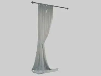 Curtain model Low-poly 3D model