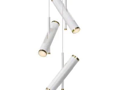 WUNDERLICHT three gold cylinders hanging from ceiling 3D model