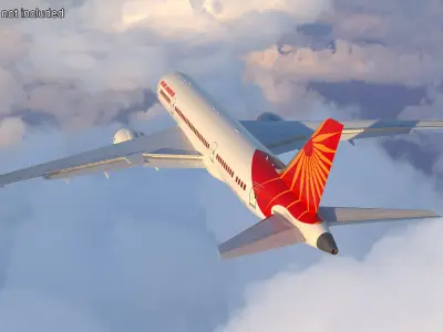  Air India Boeing 787-8 Dreamliner Aircraft Rigged for Cinema 4D 