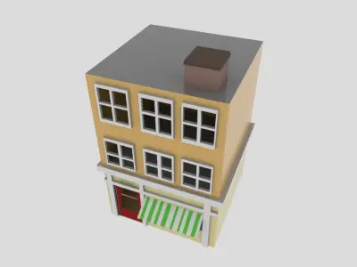 Low Poly Home building Free low-poly 3D model