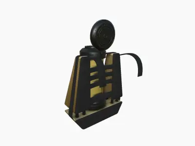 SciFi Backpack J03 Black Gold - Fashion Character Design Low-poly 3D model