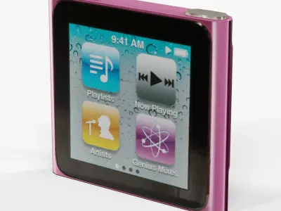 Apple iPod nano 6 Generation digital media player Low-poly 3D model