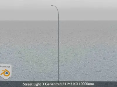 Street Light 3 Galvanized F1 M3 K0 10000mm Low-poly 3D model