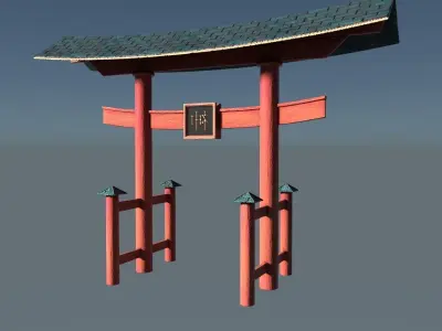 Japanese Torii Low-poly 3D model