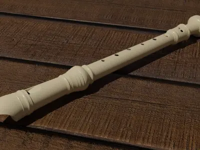 Recorder Detailed Musical Instrument Game-Ready Low-poly 3D model