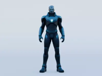  Sci-Fi Warrior Low-poly 3D model