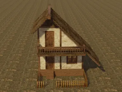 Medieval house 14 Low-poly 3D model