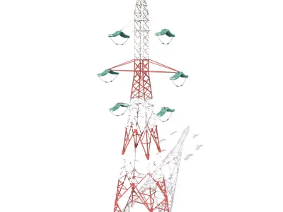 Electricity Pole 8 Low-poly 3D model