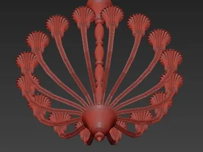 Classici chandelier made of gold glass 3D model