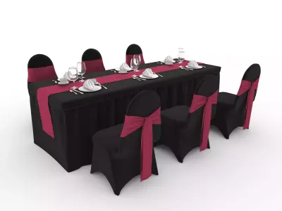 Collection Banquet Table and Chair 46 3D Model Pack