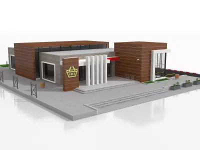 Supermarket Retail Store 3D model