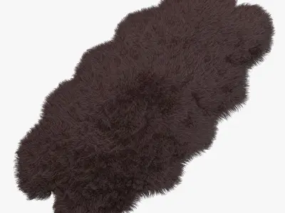 Carpet of artificial sheepskin brown 3D model