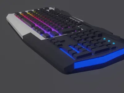 Gaming Keyboard Low-poly 3D model